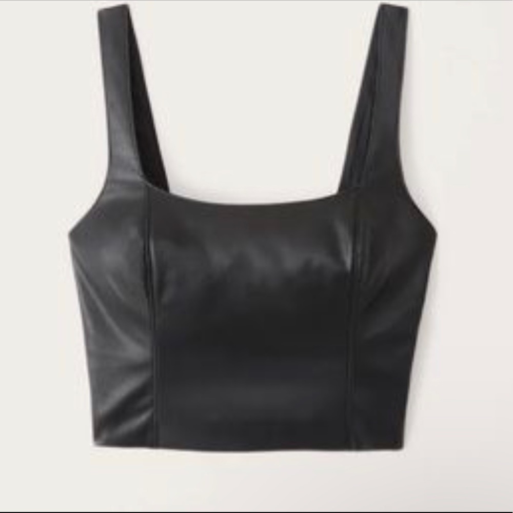 Abercrombie & Fitch 
Faux Leather Squareneck Top